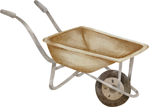 watercolor wheel barrow